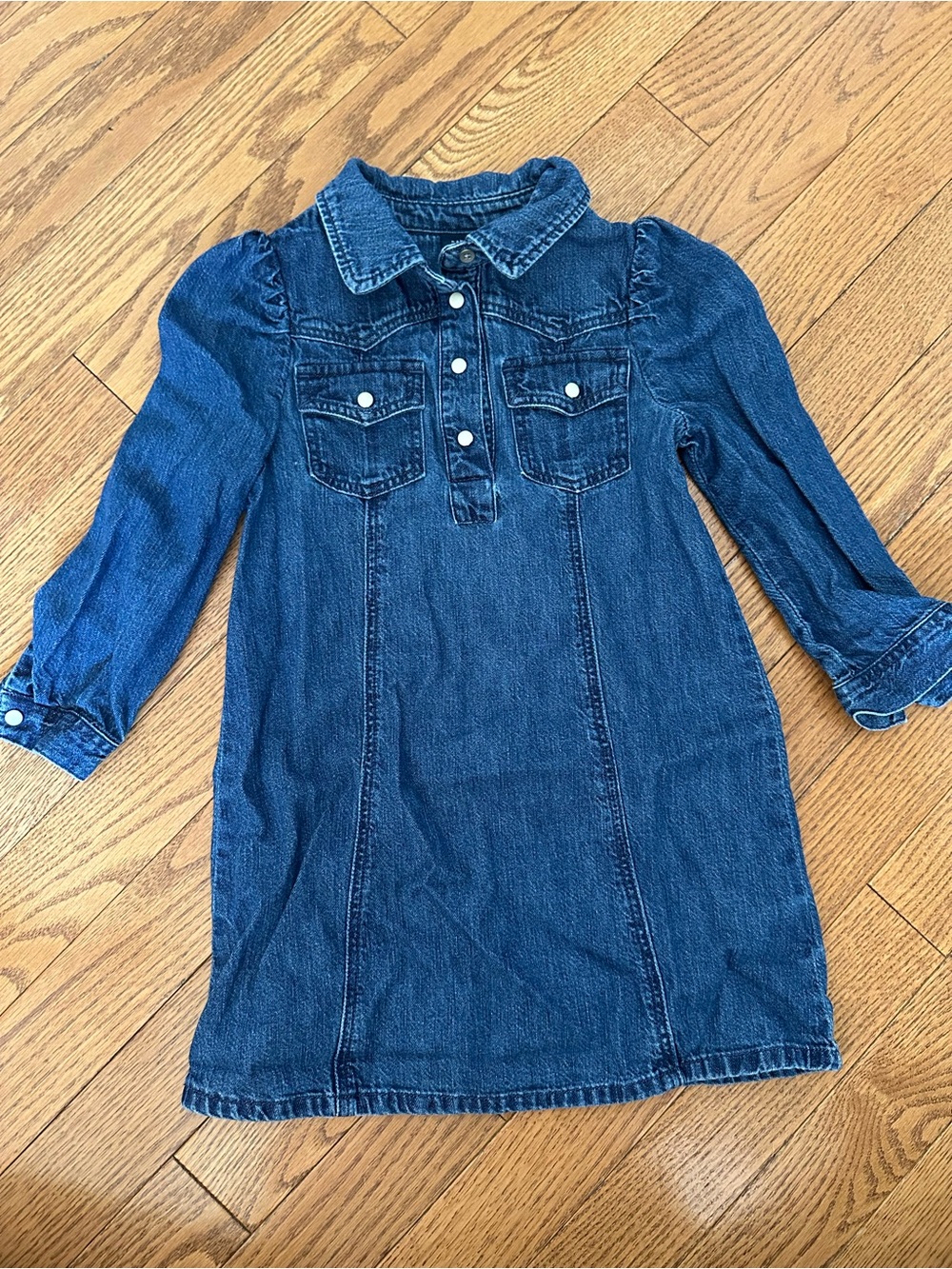 GAP 4t Girls Dark Blue Denim Shirt Dress